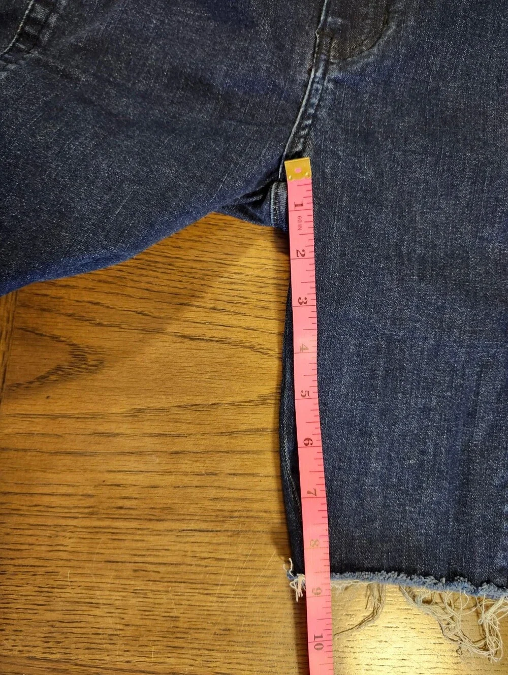 Free People Dark Blue Long Denim Shorts